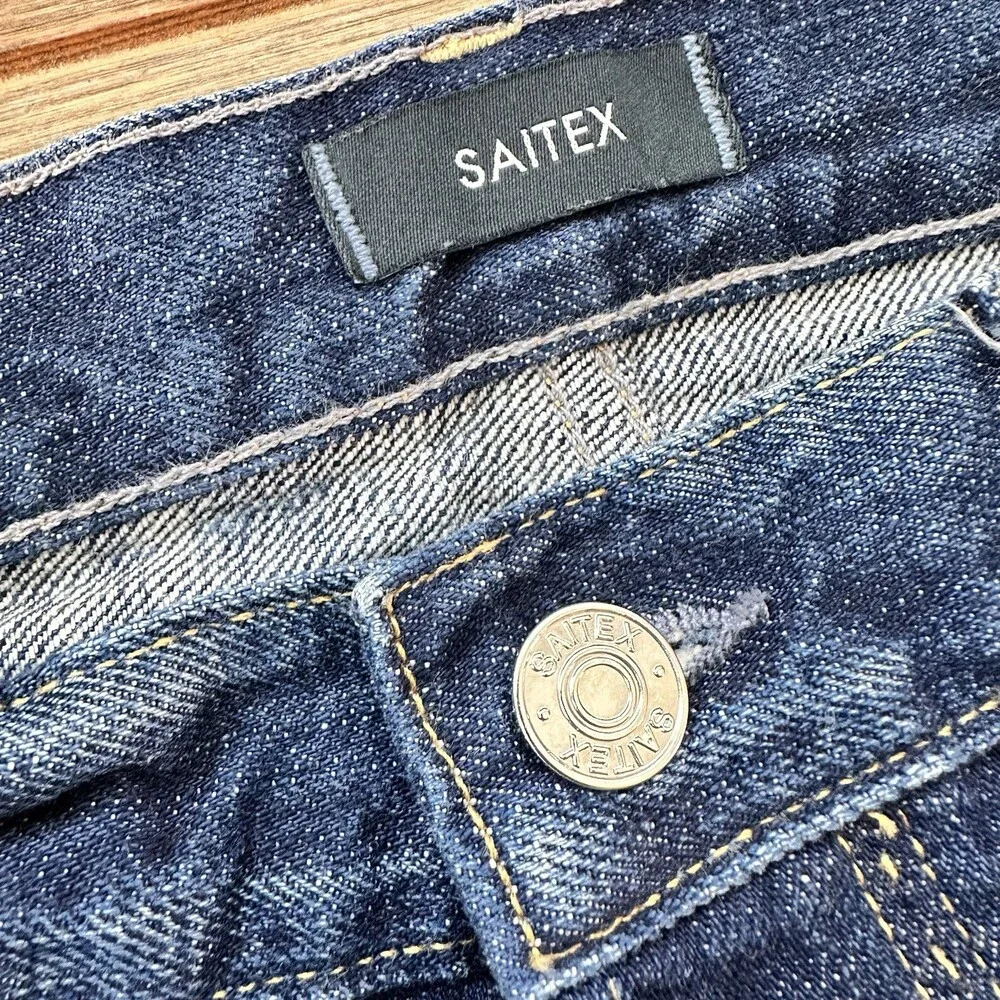 Saitex Men’s Jeans 30x29 Button Fly Medium Wash Straight Fit Sustainable Company - Picture 5 of 15